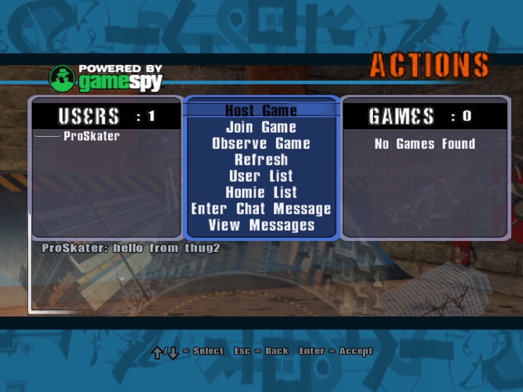 The lobby: ProSkater: hello from thug2.